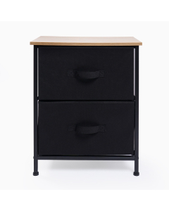 OHS Brooklyn 2 Drawer Fabric Cabinet - Black