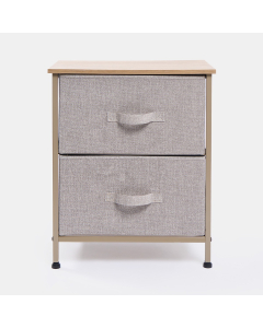 OHS Brooklyn 2 Drawer Fabric Cabinet - Beige 