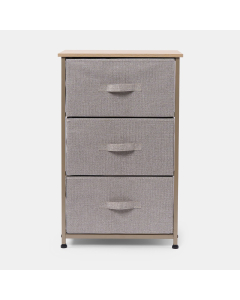 OHS Brooklyn 3 Drawer Fabric Cabinet - Beige 