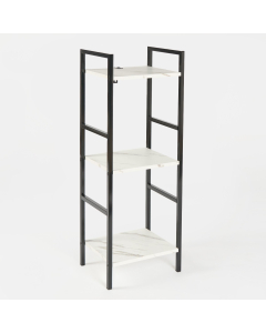 OHS Manhattan Marble Effect 3-Tier Shelving Unit - Black/White