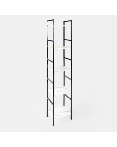 OHS Manhattan Marble Effect 5-Tier Shelving Unit - Black/White
