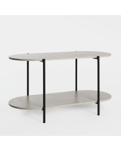 OHS Manhattan 2-Tier Curved Coffee Table - Concrete Effect