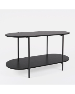 OHS Manhattan 2-Tier Curved Coffee Table - Black 