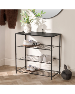 OHS Manhattan Multi Purpose 4-Tier Shoe Rack - Black
