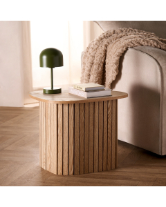 OHS Madison Ribbed Side Table - Light Wood