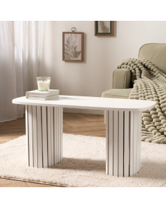 OHS Madison Ribbed Coffee Table - Cream