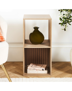 OHS Dallas 2 Cube Panel Storage Unit - Natural Wood