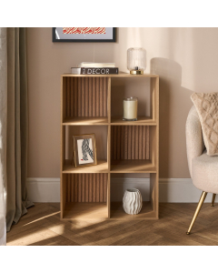 OHS Dallas 6 Cube Panel Storage Unit - Natural Wood