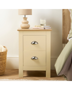 OHS Chicago 2 Drawer Bedside Table - Cream