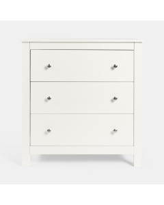 OHS Chicago 3 Drawer Bedside Table - White
