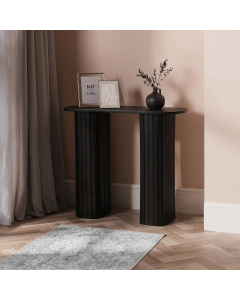 OHS Madison Ribbed Console Table - Black 