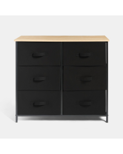OHS Brooklyn 6 Drawer Unit - Black