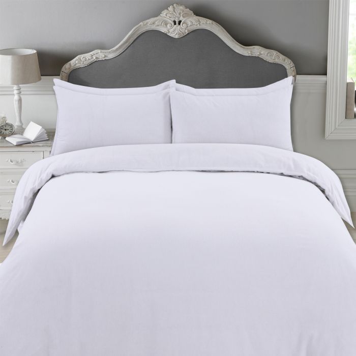 Highams 100 Brushed Cotton Duvet Cover With Pillowcase Plain