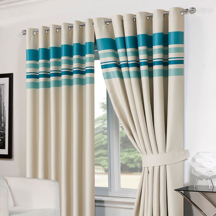 INSULATED THERMAL BLACKOUT PAIR CURTAINS EYELET RING TOP READY MADE FREE TIEBACK