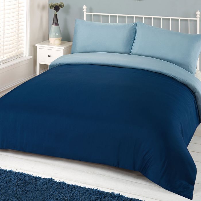 Brentfords Plain Dyed Duvet Cover Quilt Bedding Set With