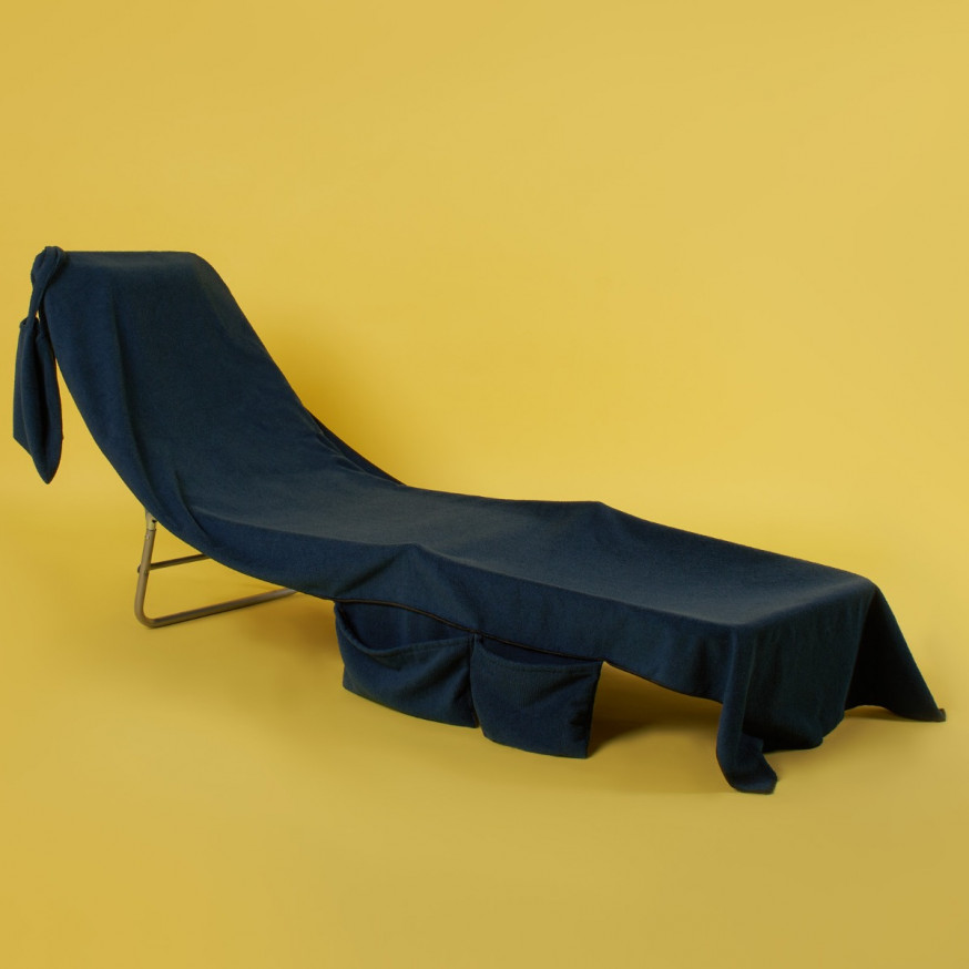 Brentfords Beach Towel In A Bag Navy