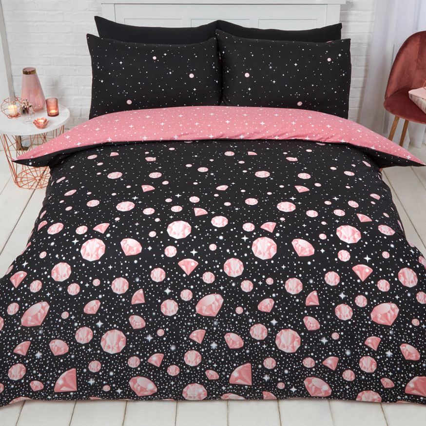Dreamscene Glam Duvet Set Rose Gold