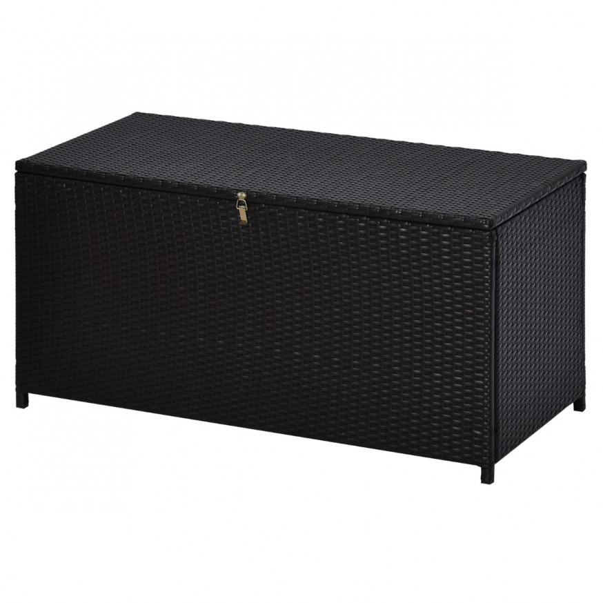 Outsunny Rattan Storage Box - Dark Brown