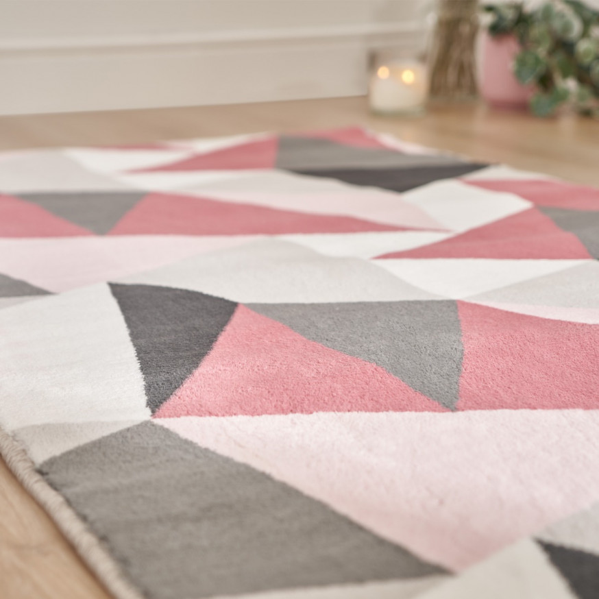 OHS Shapes Geometric Rug, Blush - 120 x 170cm