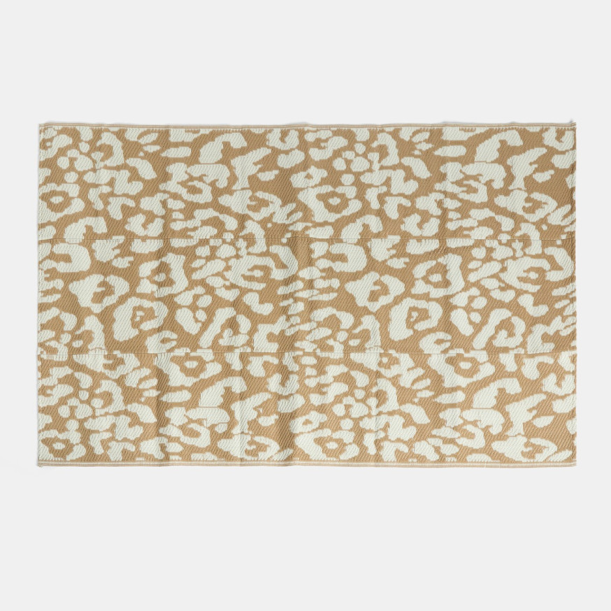 OHS Leopard Print Outdoor Rug - Beige