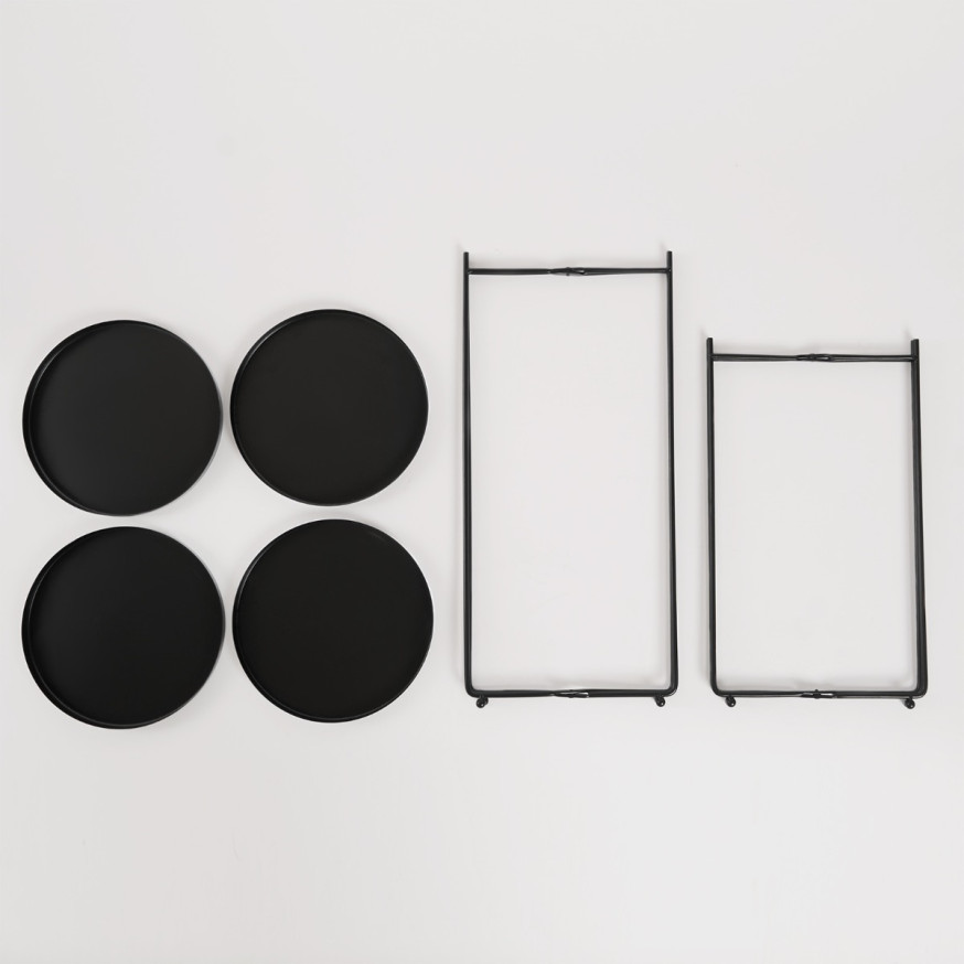 2x Modern Nesting Coffee Table Accent Side Coffee Tables With Sturdy Metal Frame