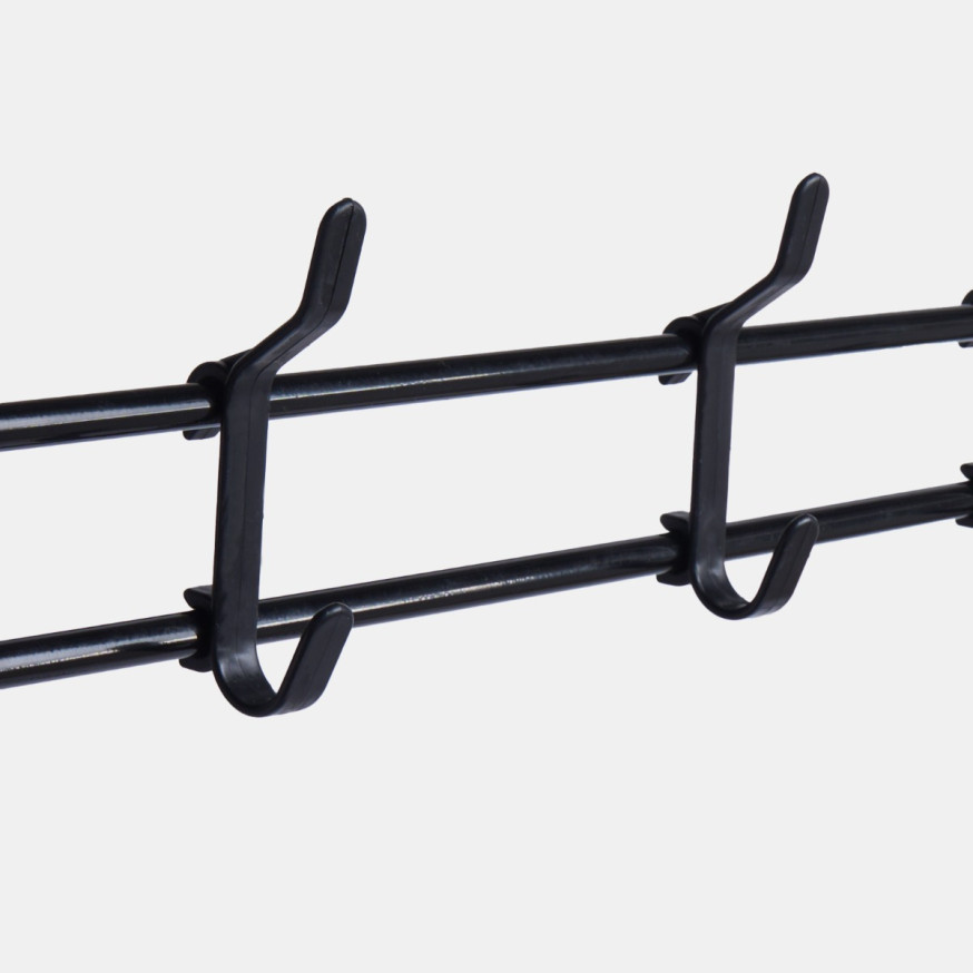 OHS 16 Hook Garment Rack with Shelving - Black