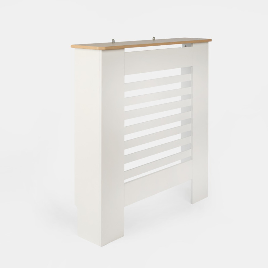 OHS Wooden Radiator Cover with Oak Look Top - Cream