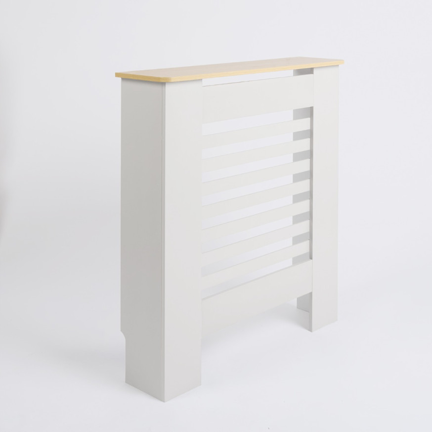 OHS Wooden Radiator Cover with Oak Look Top - Cream