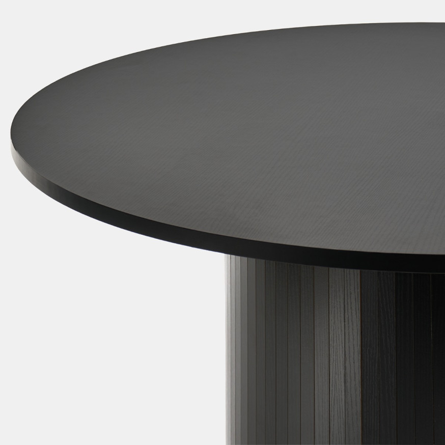 Black Table Ribbed OHS Madison Ribbed Dining Table - Black