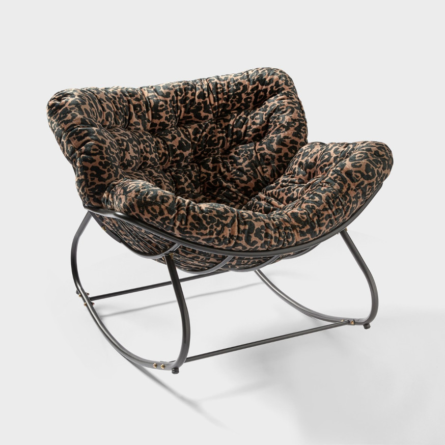Animal Print Rocking Chair OHS Leopard Print Rocking Chair - Natural