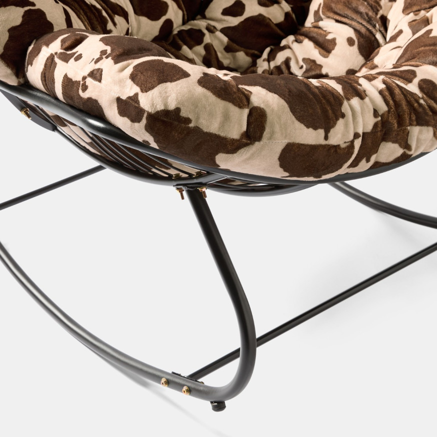 Animal Print Rocking Chair OHS Cow Print Rocking Chair - Natural