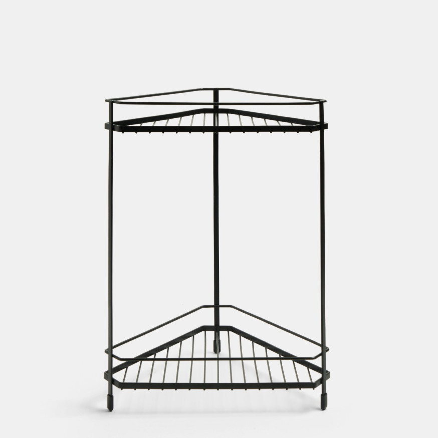 OHS 2-Tier Corner Storage Rack - Black