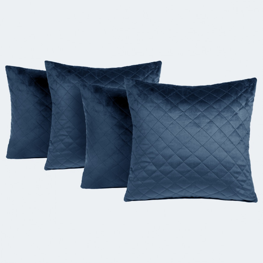 OHS Quilted Matte Velvet Cushion Covers Navy