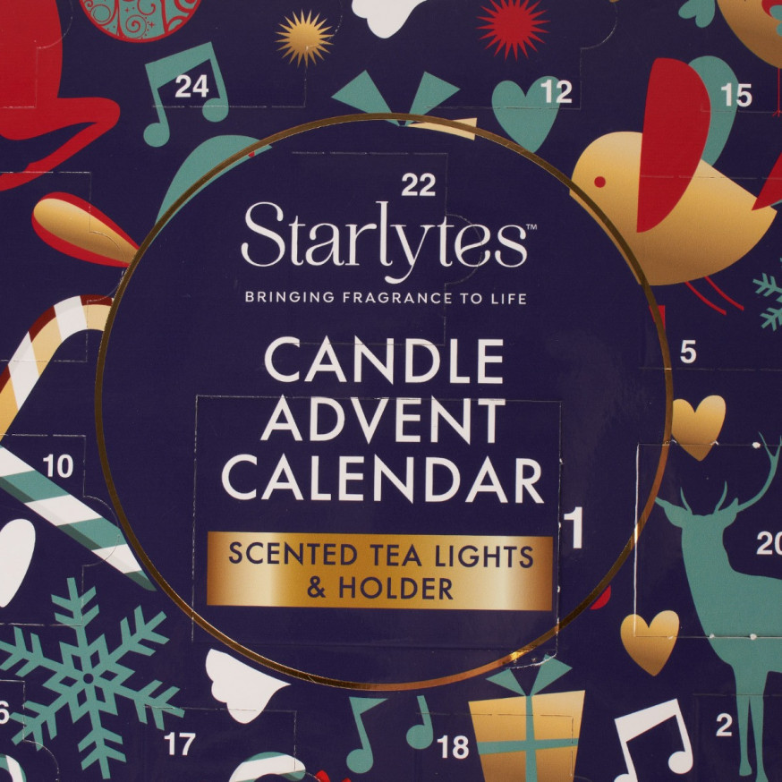 Starlytes Christmas Scented Tealights and Holder Advent Calendar