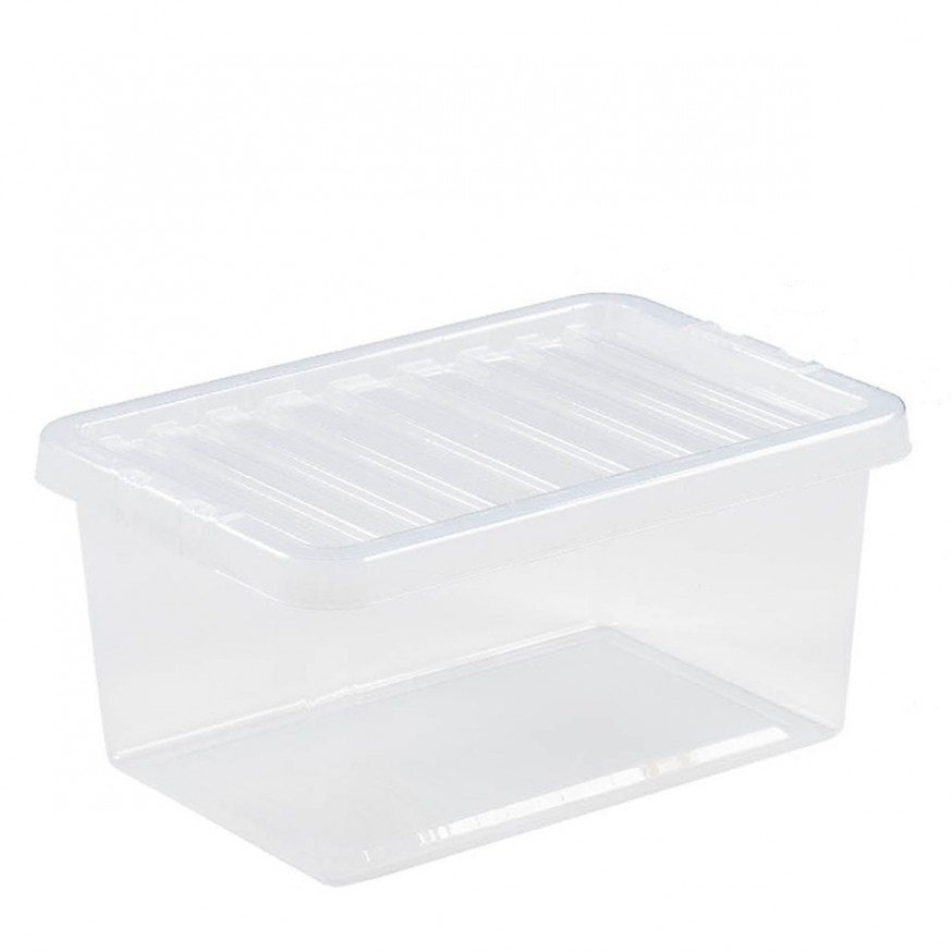 Wham Storage Box & Lid 11 Litre Clear