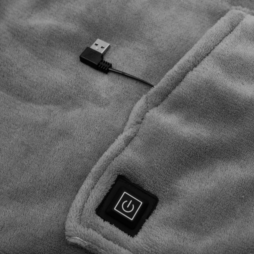 OHS Adults Electric Heated Oversized Hoodie Blanket Charcoal