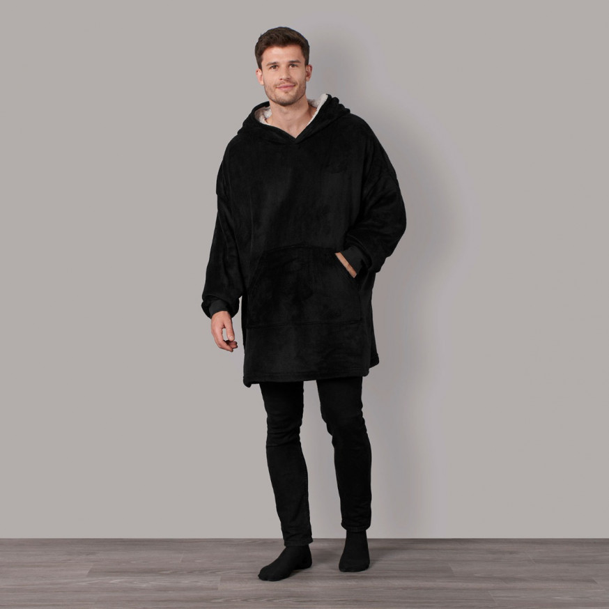 Sienna Supersoft Hoodie Blanket, One Size Black