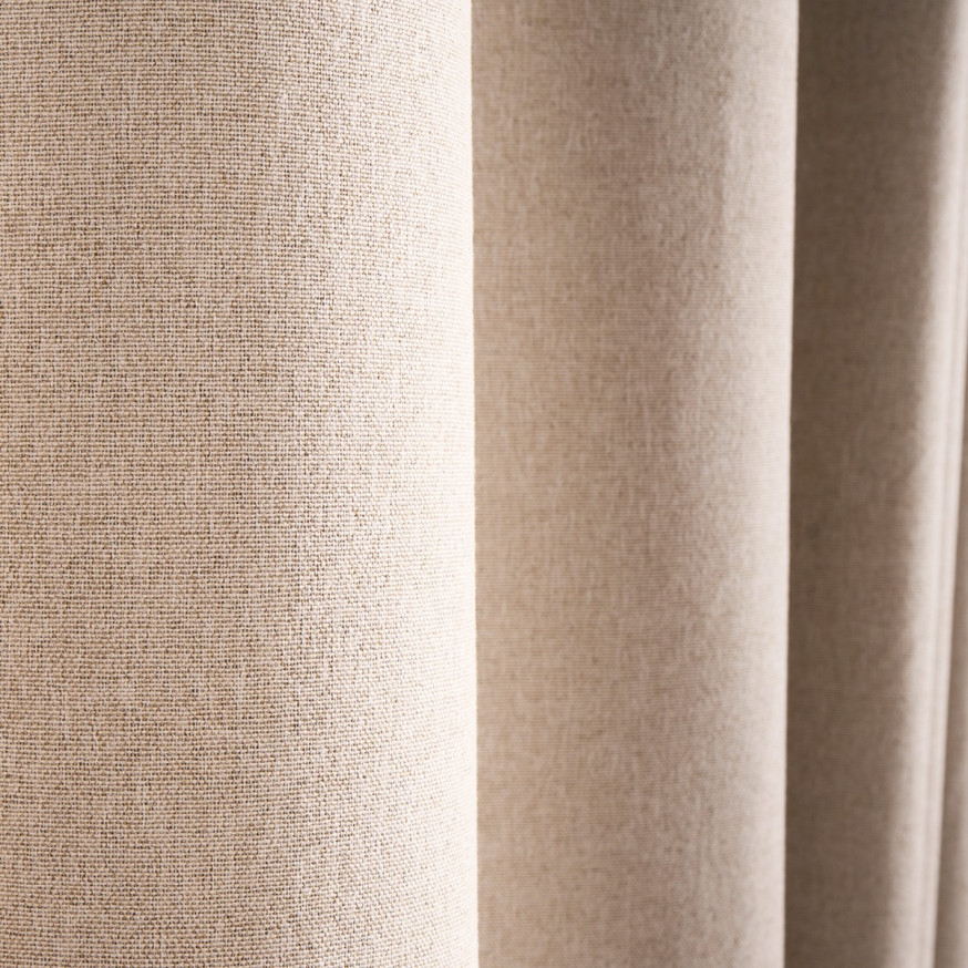 Thread Eyelet Texture OHS Woven Texture Eyelet Ultra Blackout Curtains - Natural