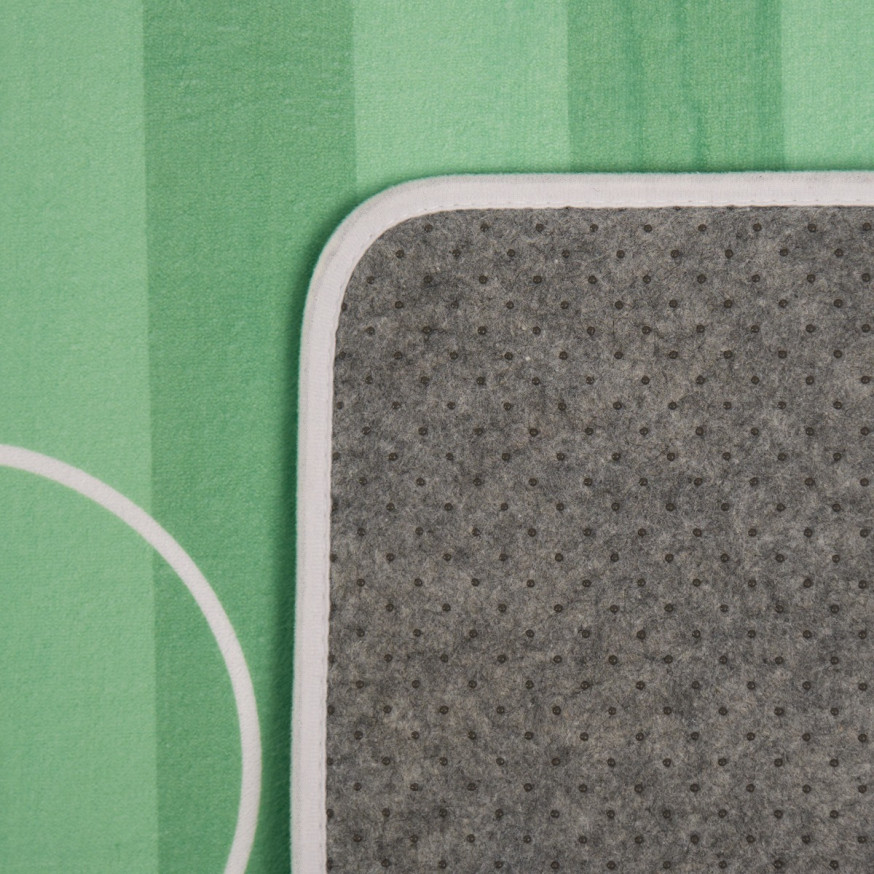 OHS Kids Supersoft Football Pitch Printed Rug - Green