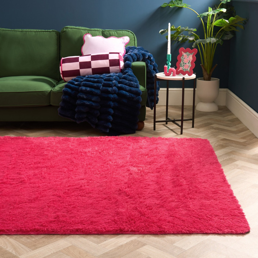 OHS Soft Fluffy Rug - Hot Pink