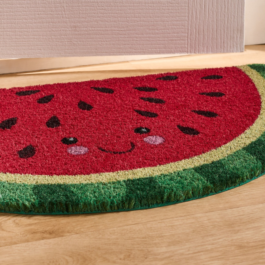 Watermelon Button Mat OHS Watermelon Shaped Coir Mat - Red/Green