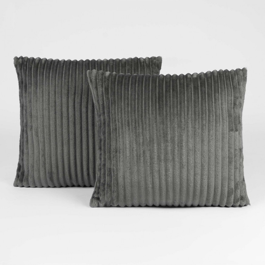 Sienna Jumbo Cord Ribbed Cushion Covers Charcoal