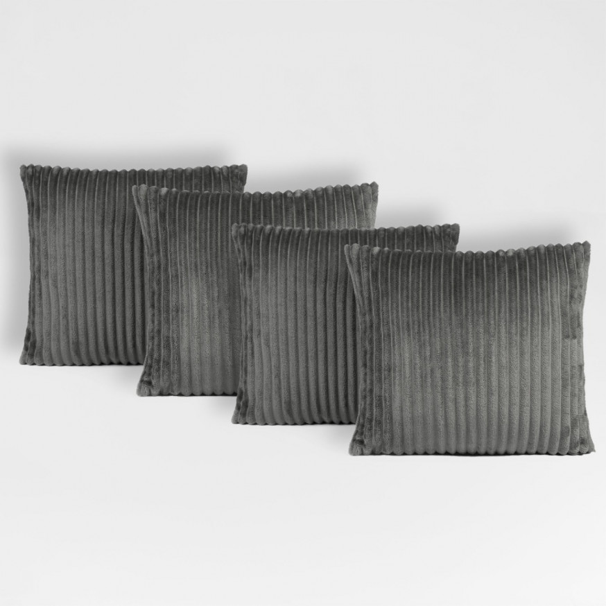 Sienna Jumbo Cord Ribbed Cushion Covers Charcoal
