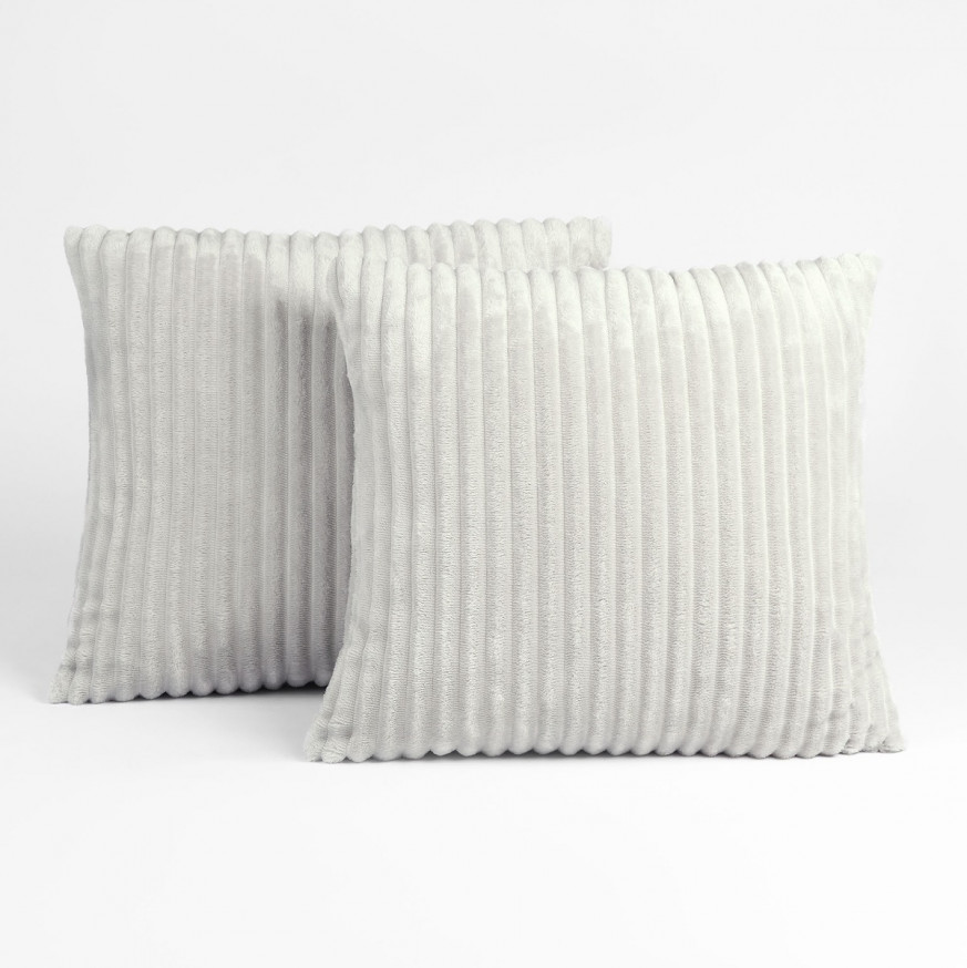 Sienna Jumbo Cord Ribbed Cushion Covers Silver