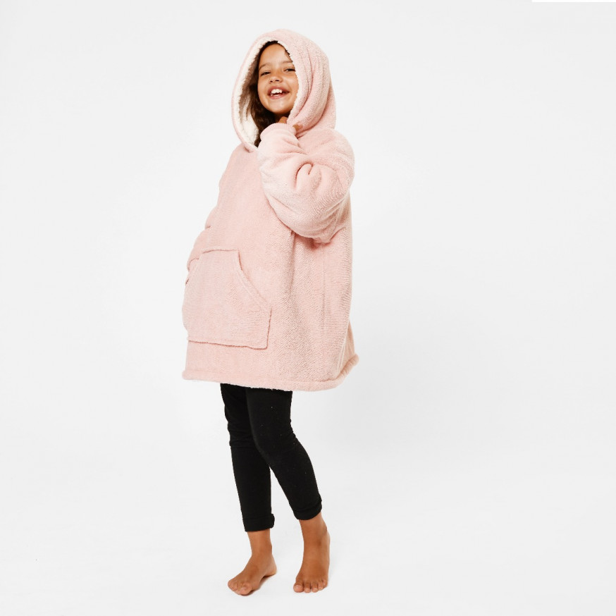Sienna Hoodie Blanket Sherpa, Kids Blush