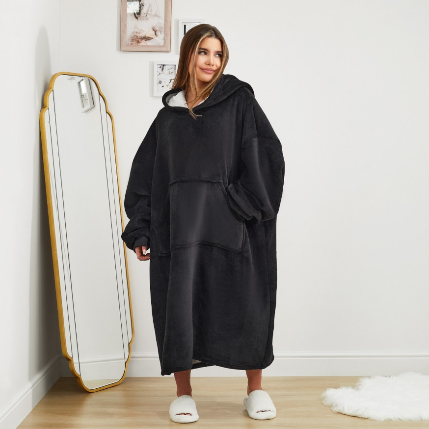 Sienna ExtraLong Hoodie Blanket Black