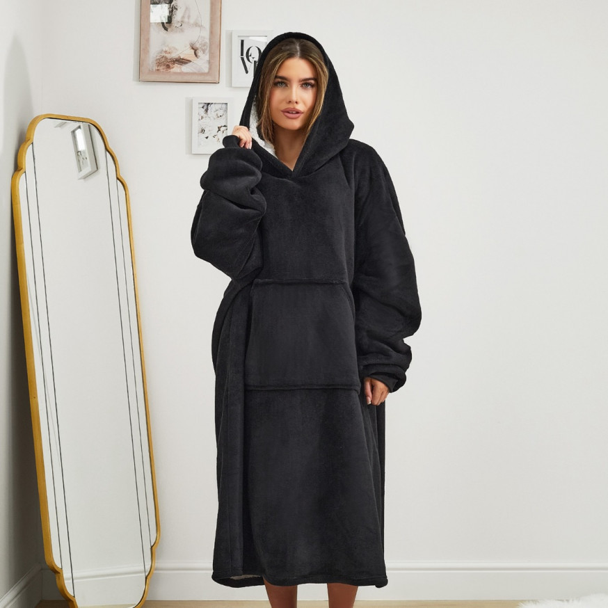 Sienna ExtraLong Hoodie Blanket Black