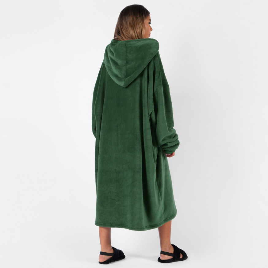 Sienna ExtraLong Sherpa Hoodie Blanket Forest Green