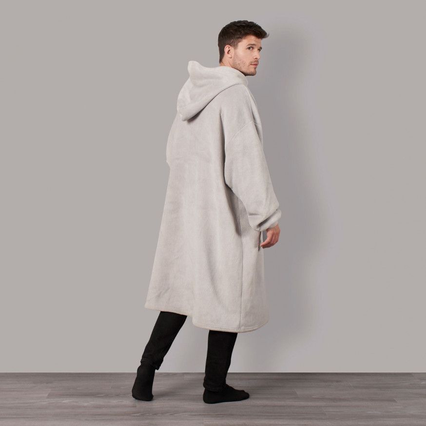 Sienna ExtraLong Sherpa Hoodie Blanket Silver