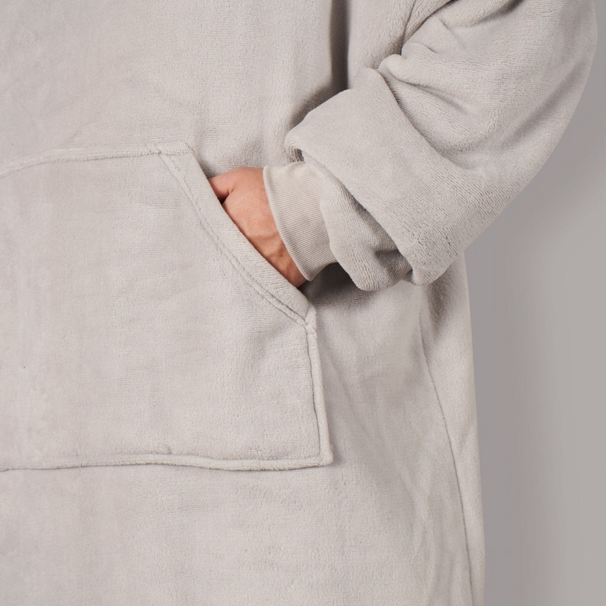 Sienna ExtraLong Sherpa Hoodie Blanket Silver